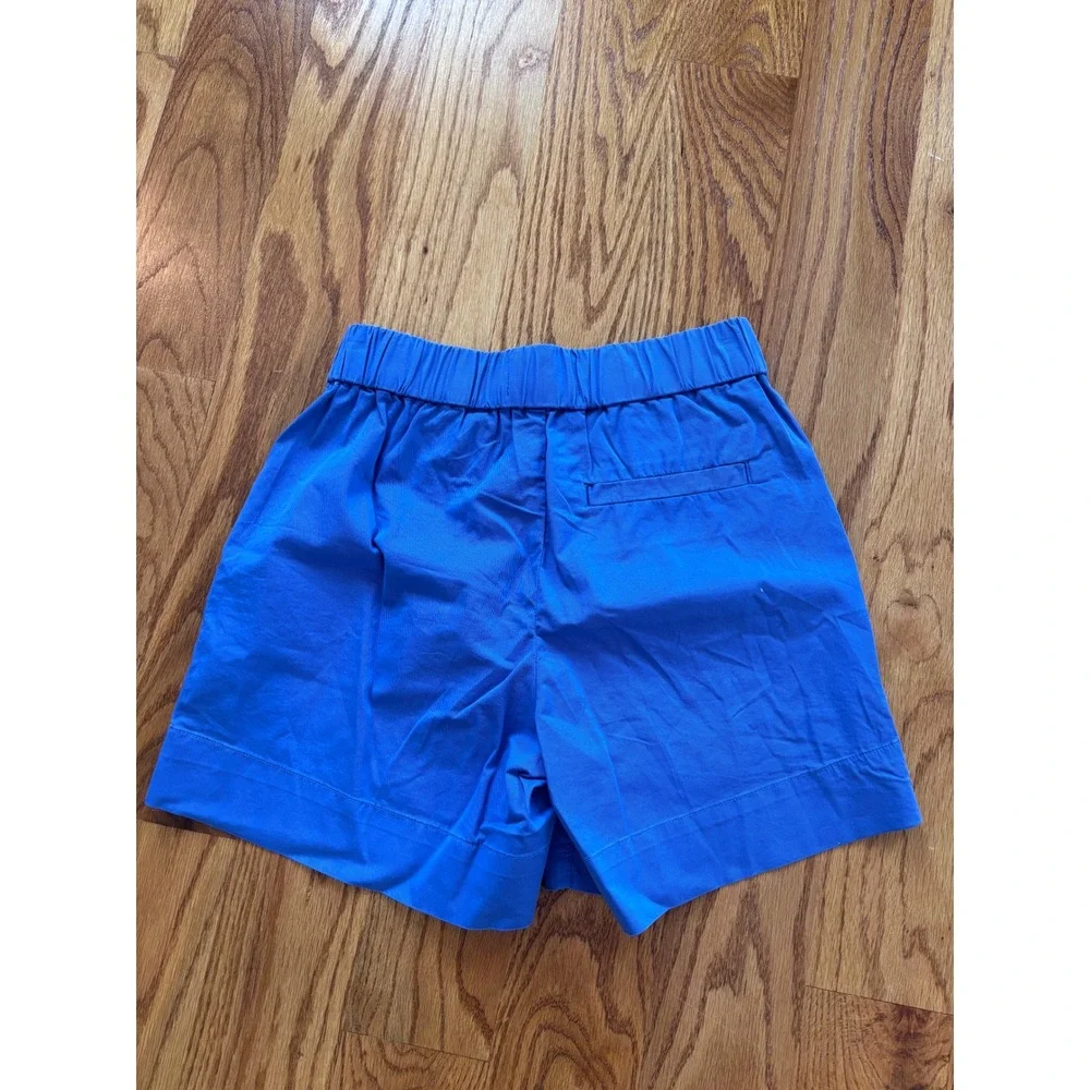 Everlane Easy Short Organic Cotton Elastic Waist Pull On Shorts 4 Blue NEW - Picture 7 of 7